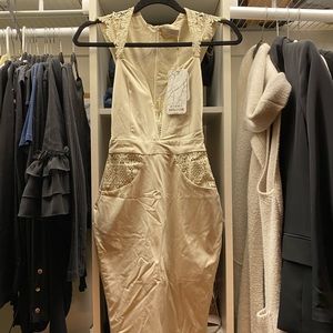 Oh Polly nude midi dress size 2 US